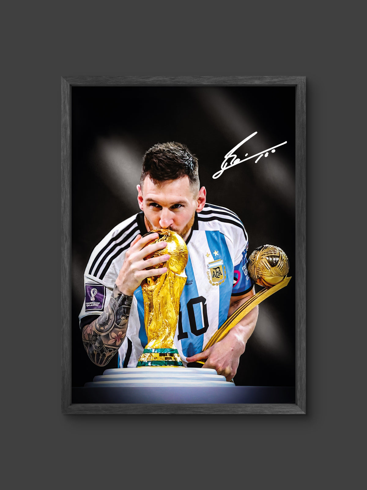 π Messi World Cup Trophy Lift Poster β Soccer Wall Art Print (100% off)
