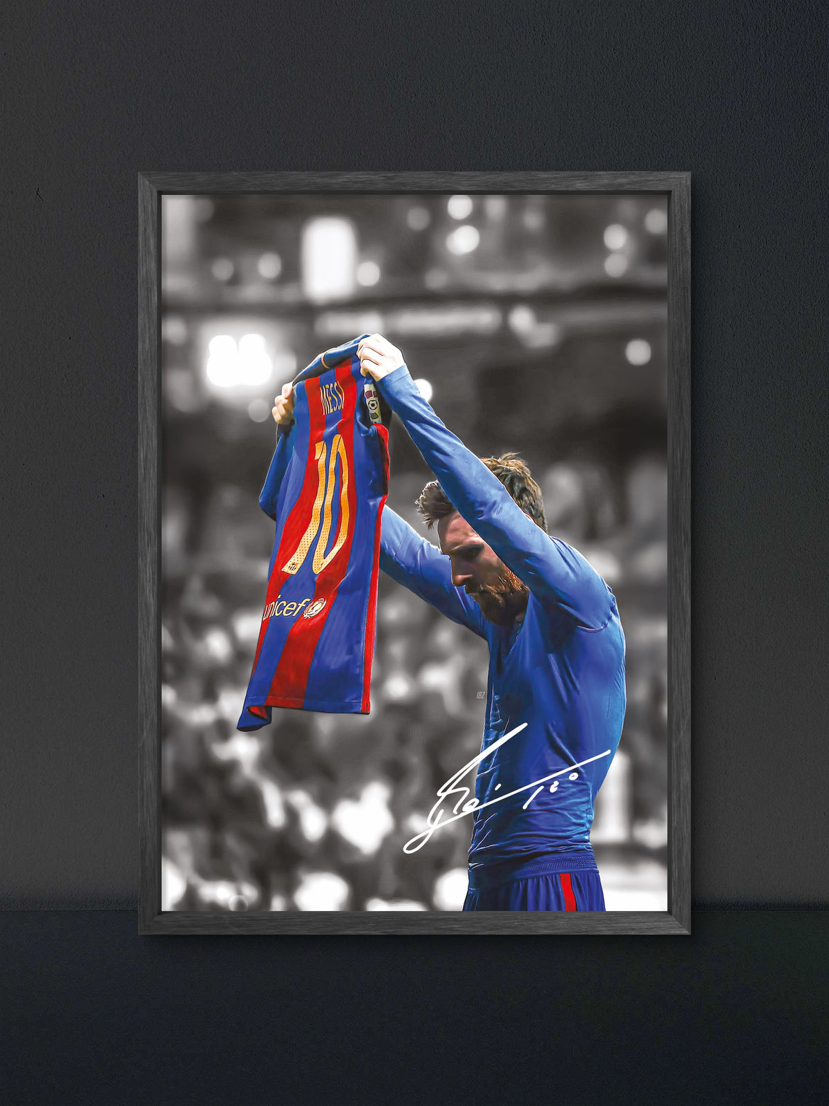 π Messi Jersey Celebration Poster β Soccer Wall Art Print (100% off)