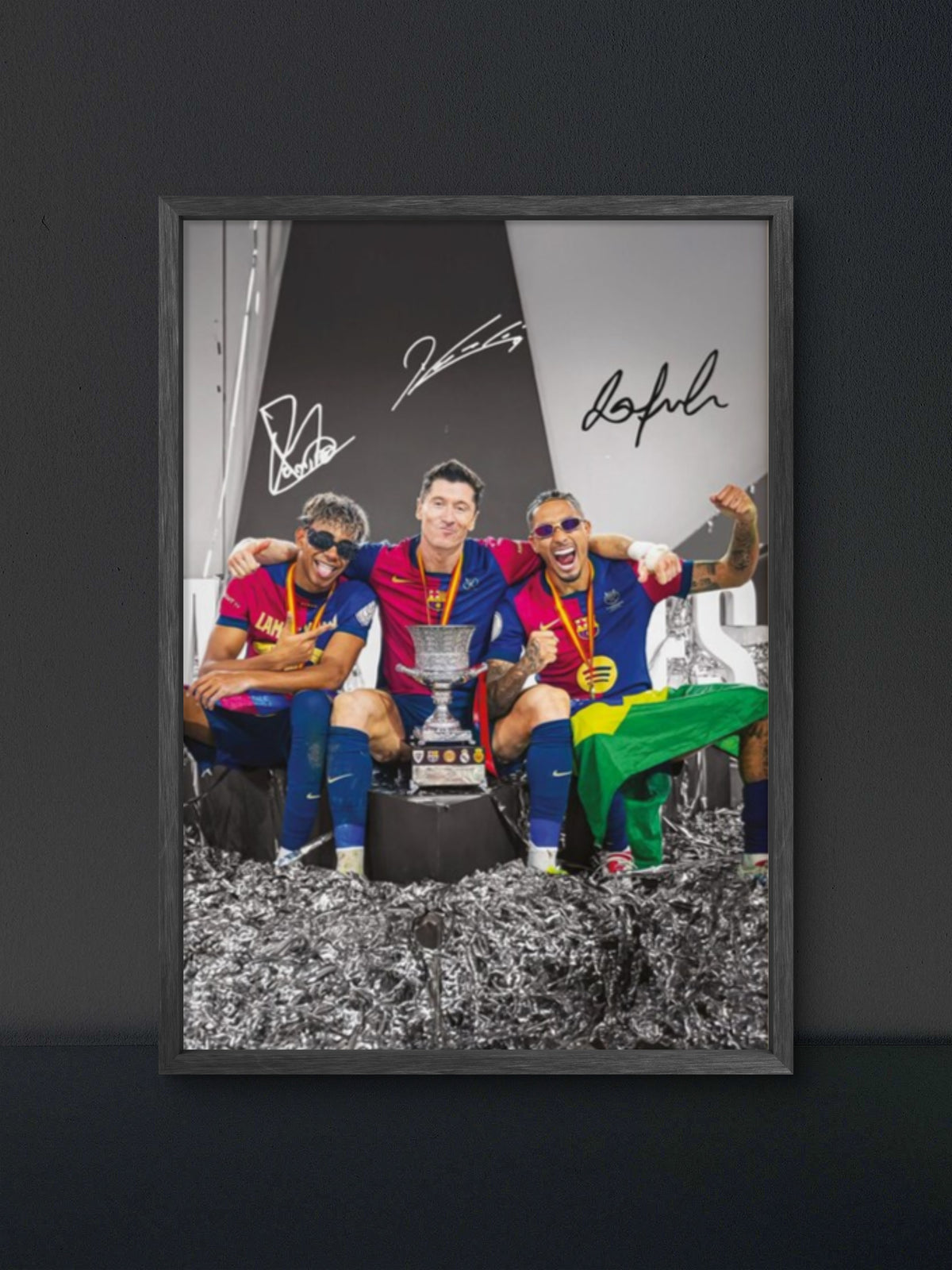π Yamal Raphinha Lewandowski Barca Trio Poster β Soccer Wall Art Print (100% off)