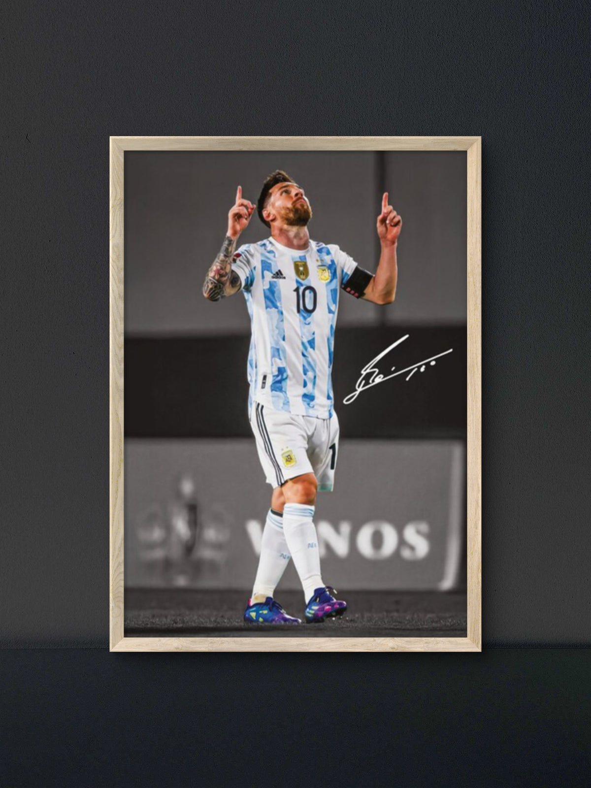 Messi Argentina Sky Point Poster — Soccer Wall Art Print