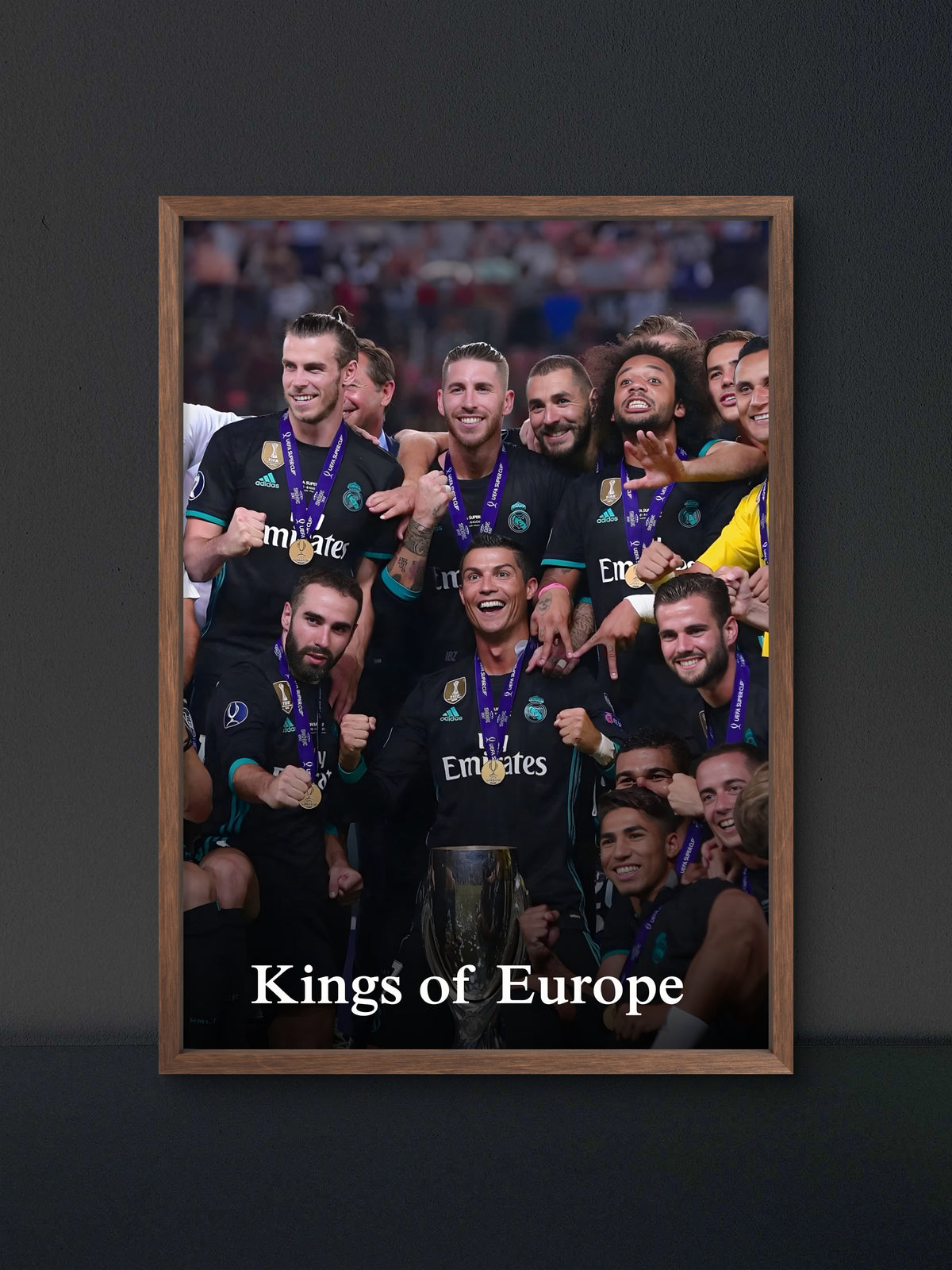 Madrid Kings of Europe Champions League Poster — Soccer Wall Art Print