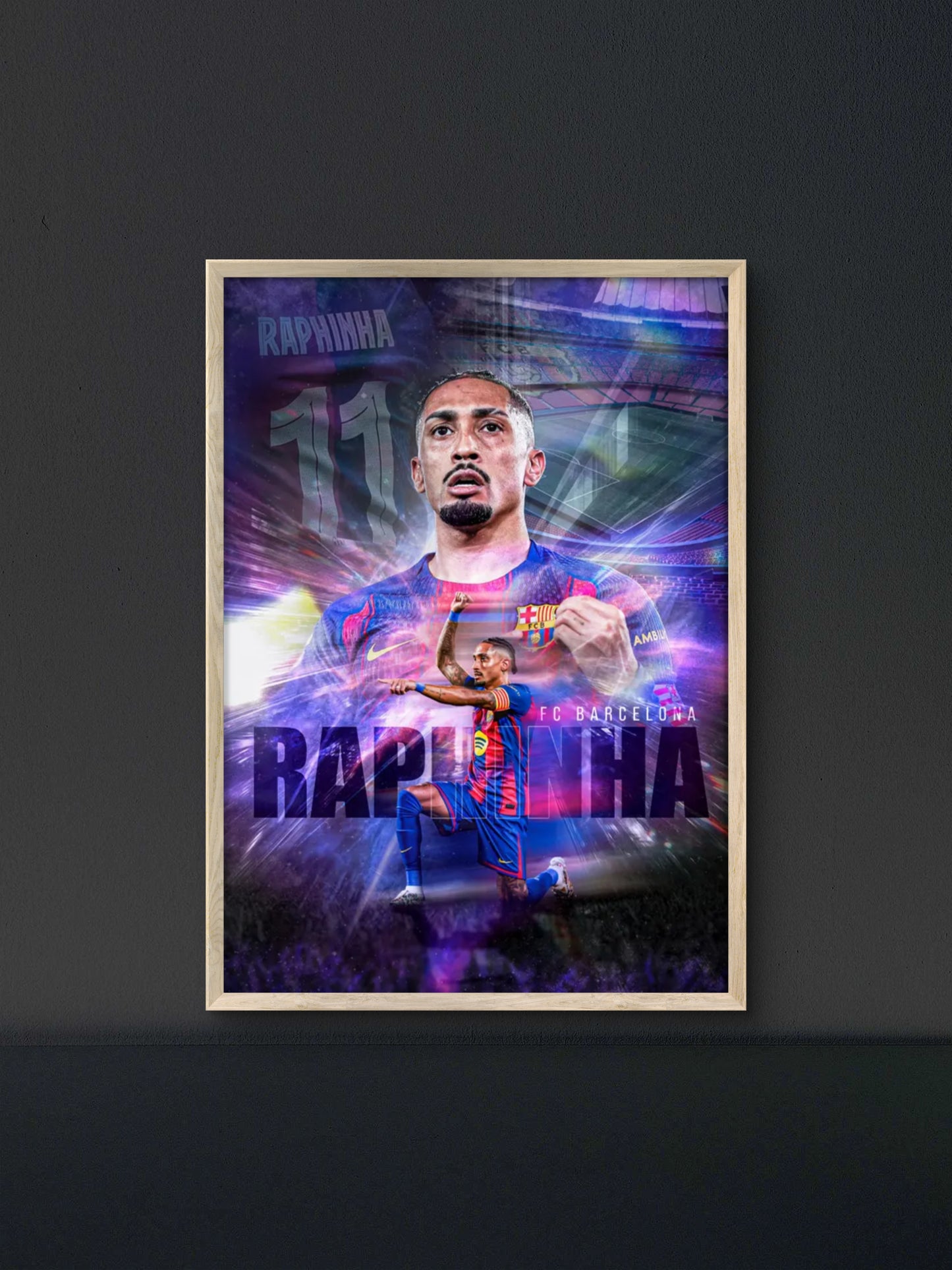 Raphinha Barca Number 11 Graphic Art Poster — Soccer Wall Art Print