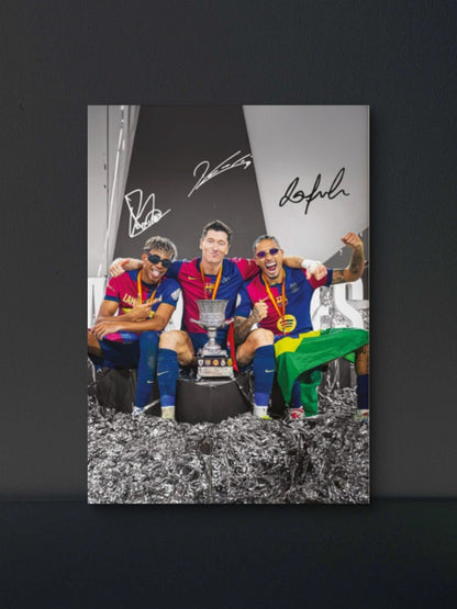 Yamal, Raphinha and Lewandowski Poster