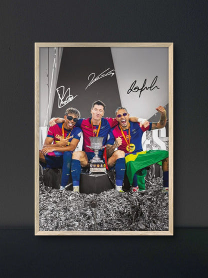 Yamal, Raphinha and Lewandowski Poster