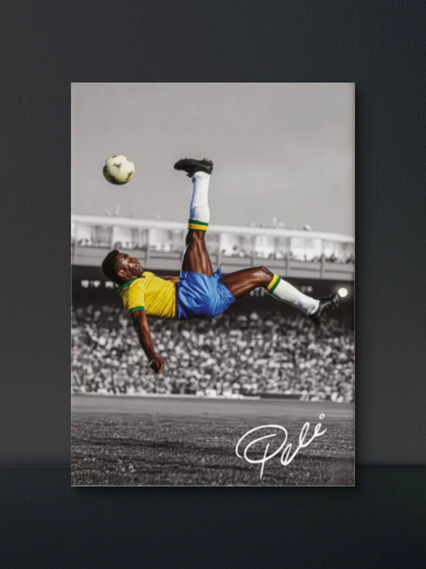 Pele Brazil Bicycle Kick Poster — Soccer Wall Art Print