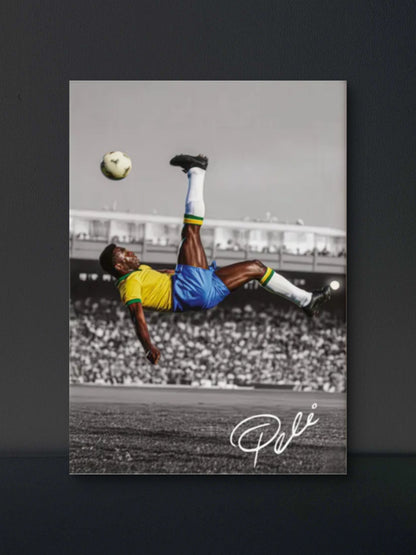 Pele Brazil Bicycle Kick Poster — Soccer Wall Art Print