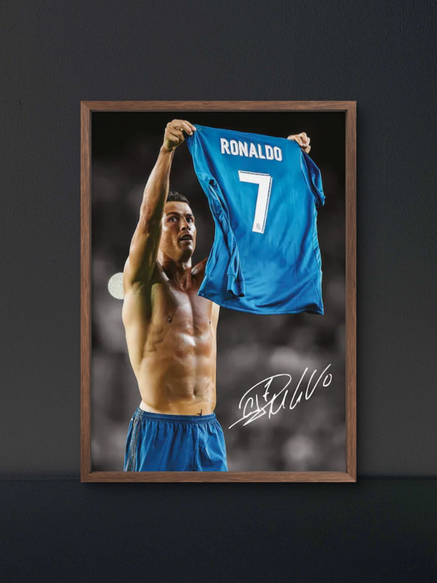 Ronaldo CR7 Shirt Number 7 Poster — Soccer Wall Art Print