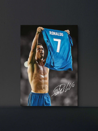 Ronaldo CR7 Shirt Number 7 Poster — Soccer Wall Art Print