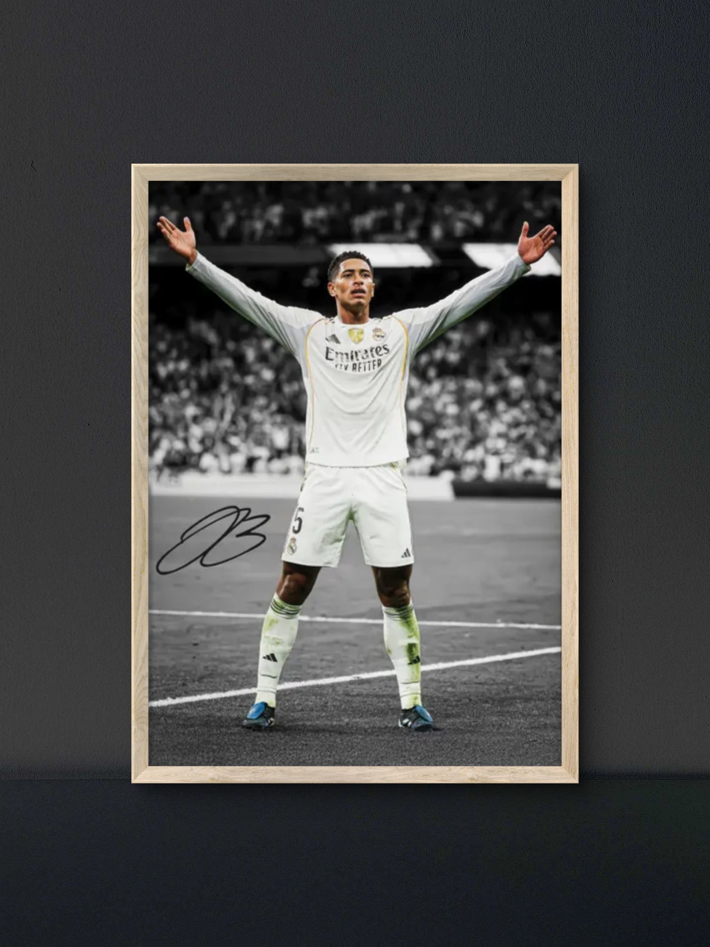 Bellingham Madrid Arms Wide Celebration Poster — Soccer Wall Art Print