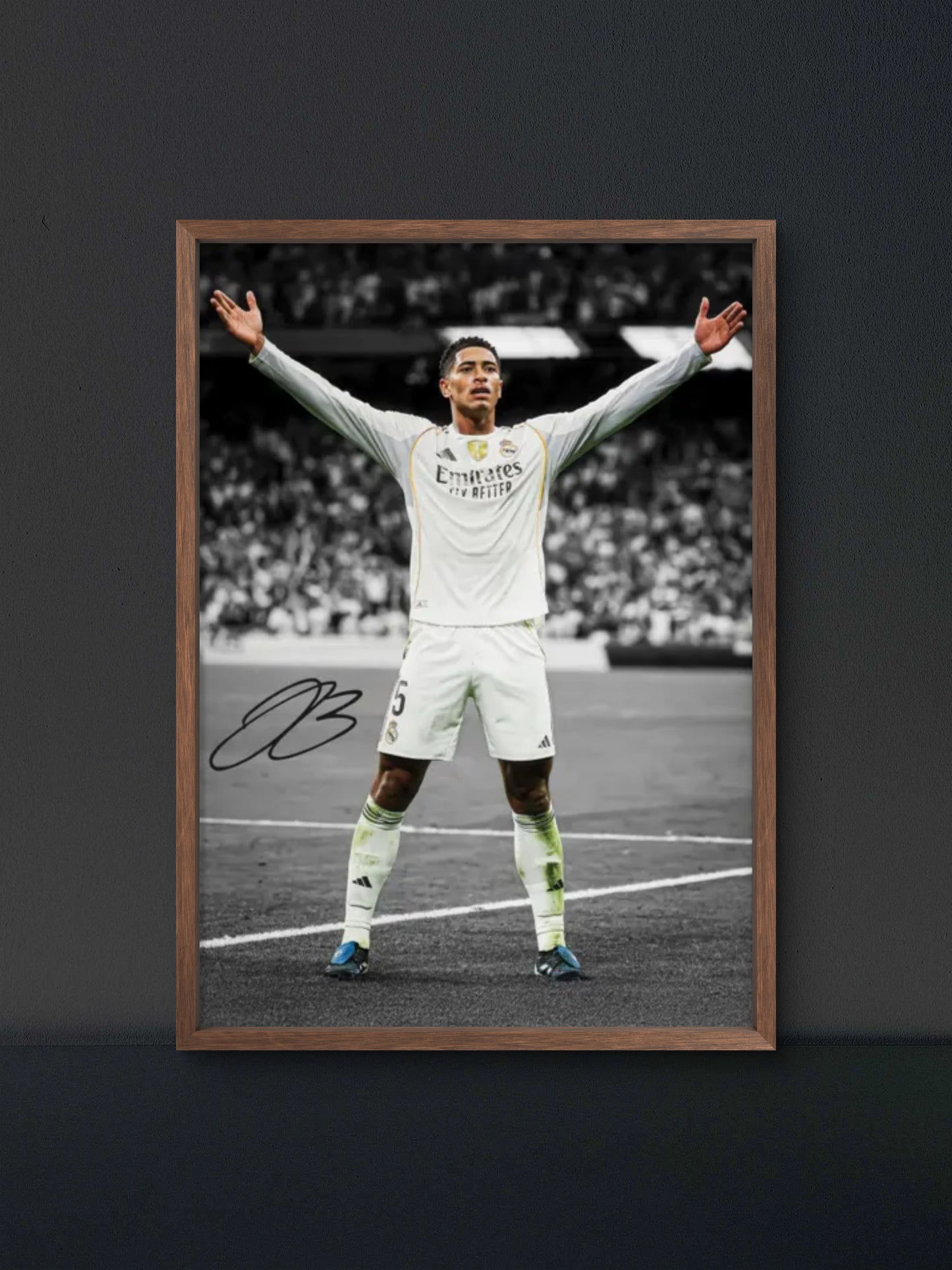 Bellingham Madrid Arms Wide Celebration Poster — Soccer Wall Art Print