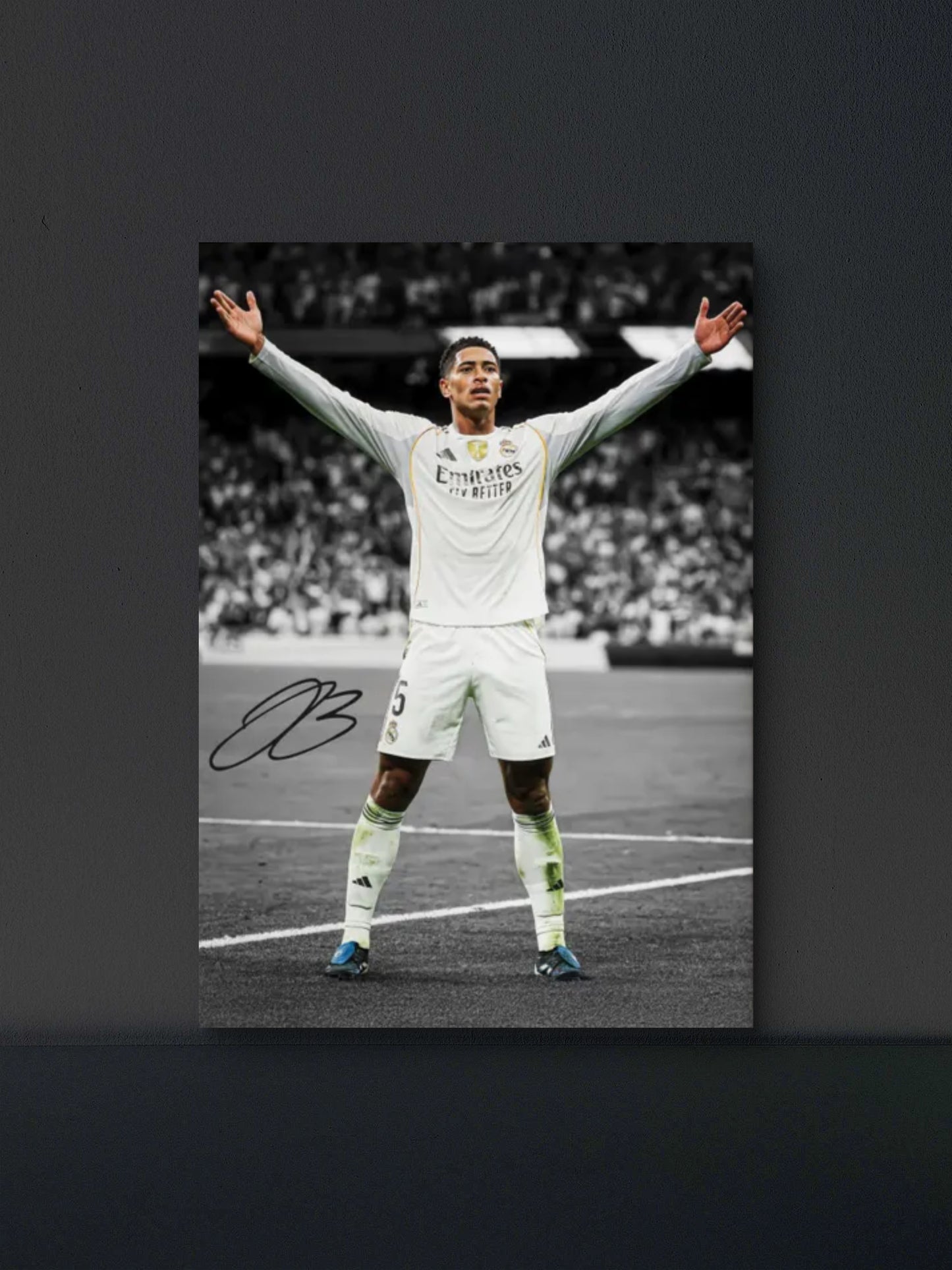 Bellingham Madrid Arms Wide Celebration Poster — Soccer Wall Art Print