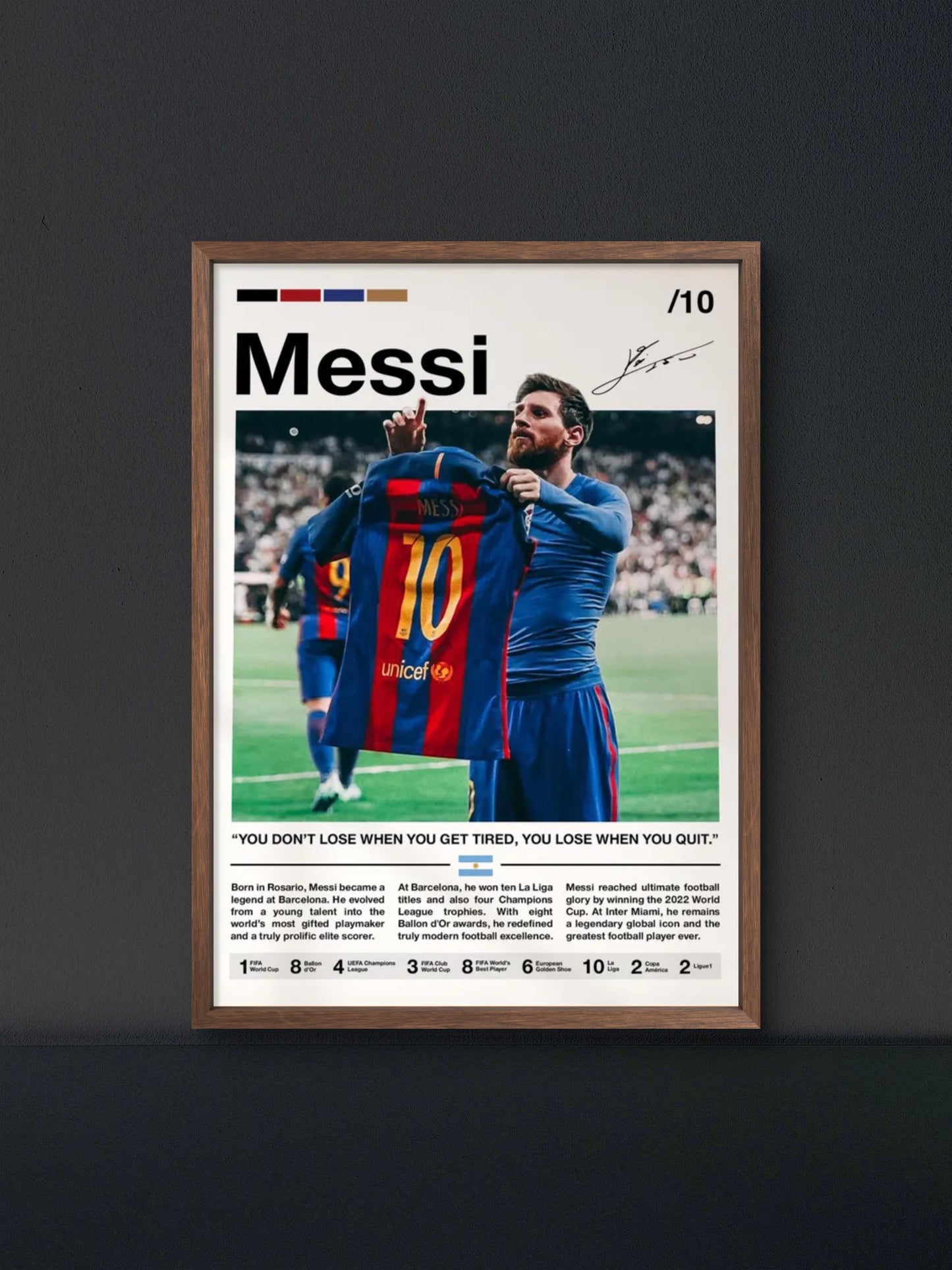 Messi Barca Number 10 Magazine Style Poster — Soccer Wall Art Print