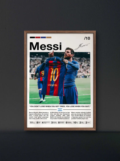 Messi Barca Number 10 Magazine Style Poster — Soccer Wall Art Print