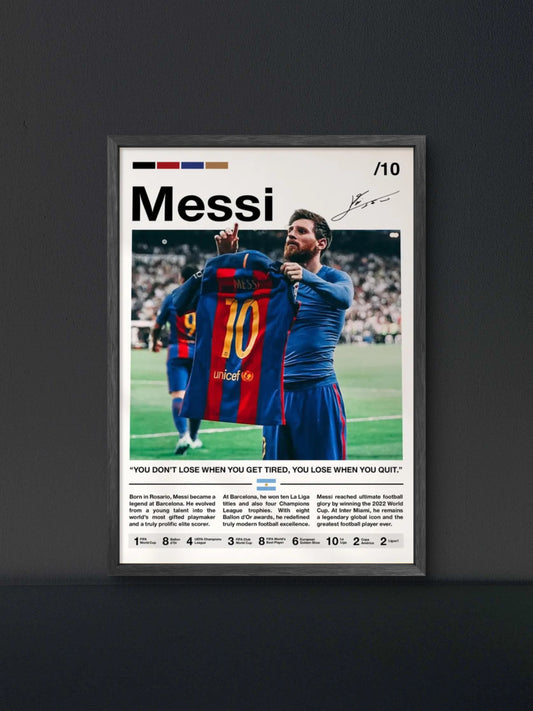 Messi Barca Number 10 Magazine Style Poster — Soccer Wall Art Print