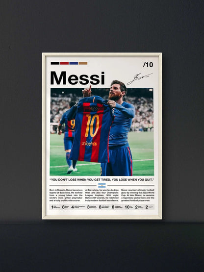 Messi Barca Number 10 Magazine Style Poster — Soccer Wall Art Print