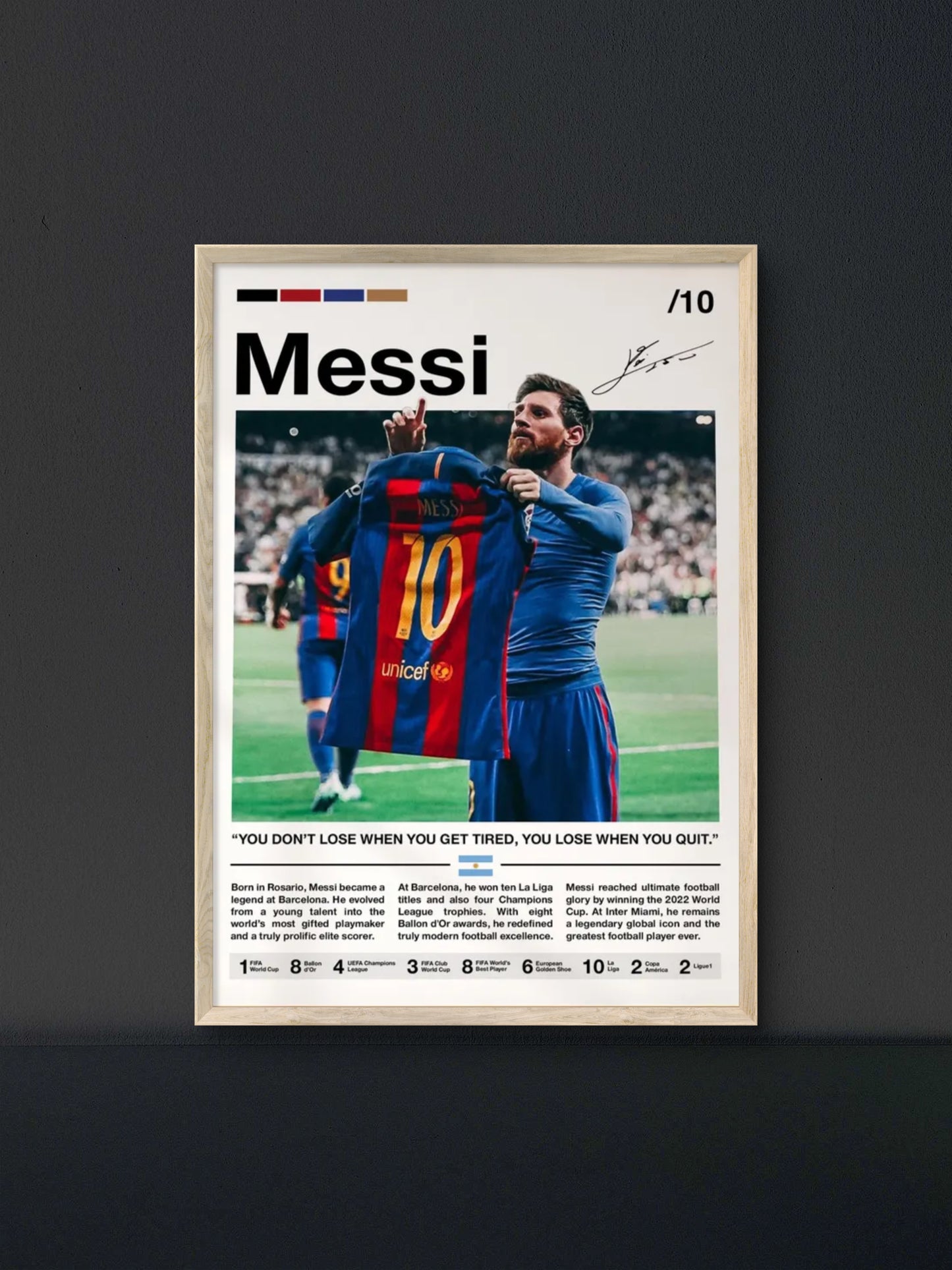 Messi Barca Number 10 Magazine Style Poster — Soccer Wall Art Print