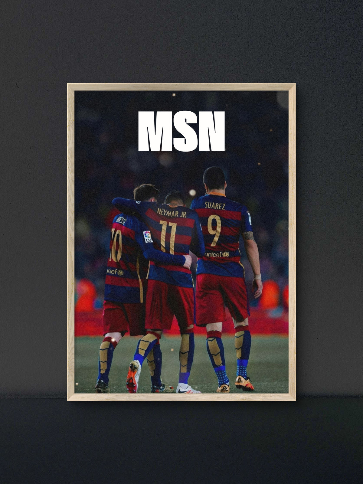 MSN Messi Suarez Neymar Barca Trio Poster — Soccer Wall Art Print