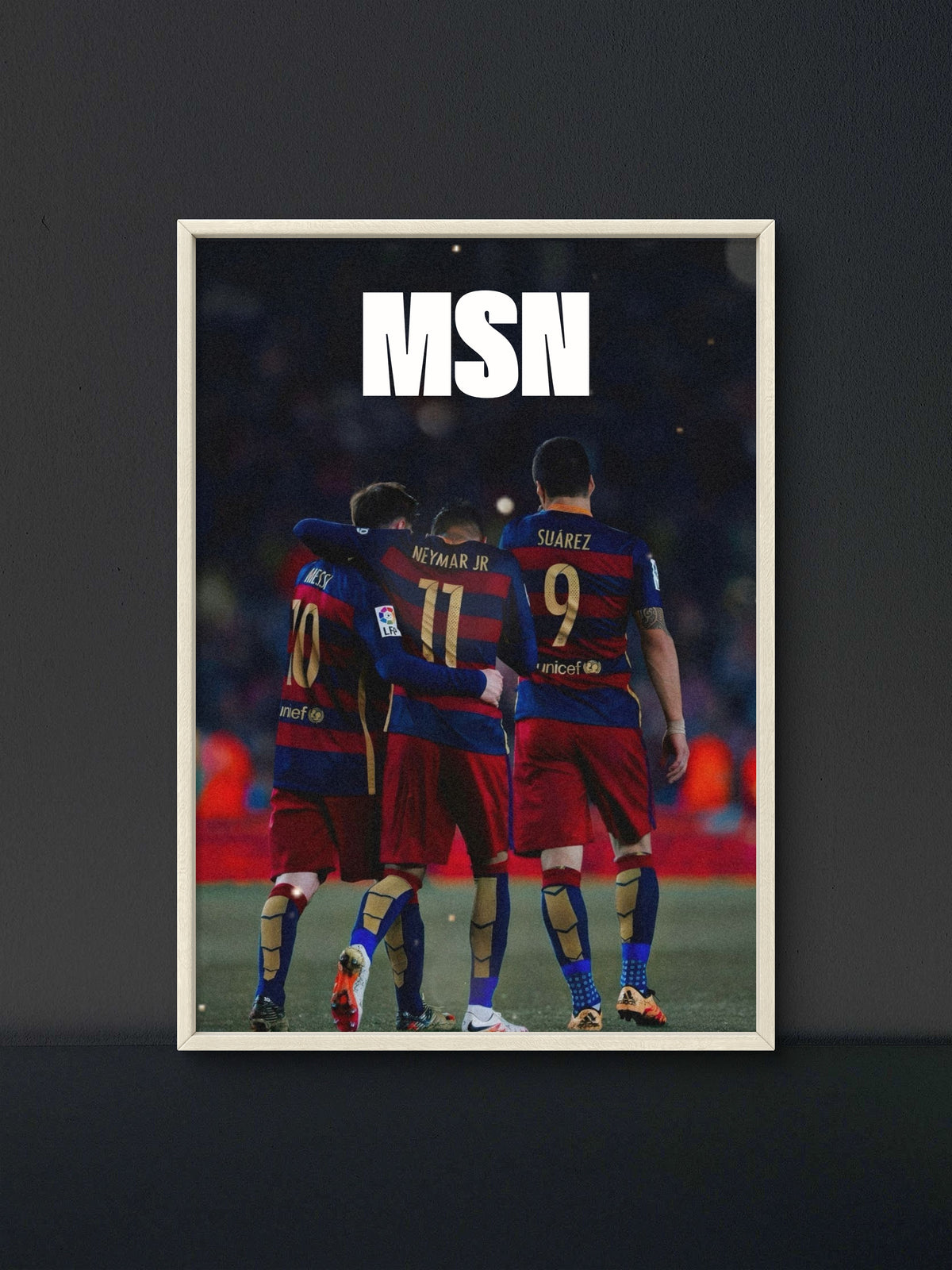 MSN Messi Suarez Neymar Barca Trio Poster — Soccer Wall Art Print