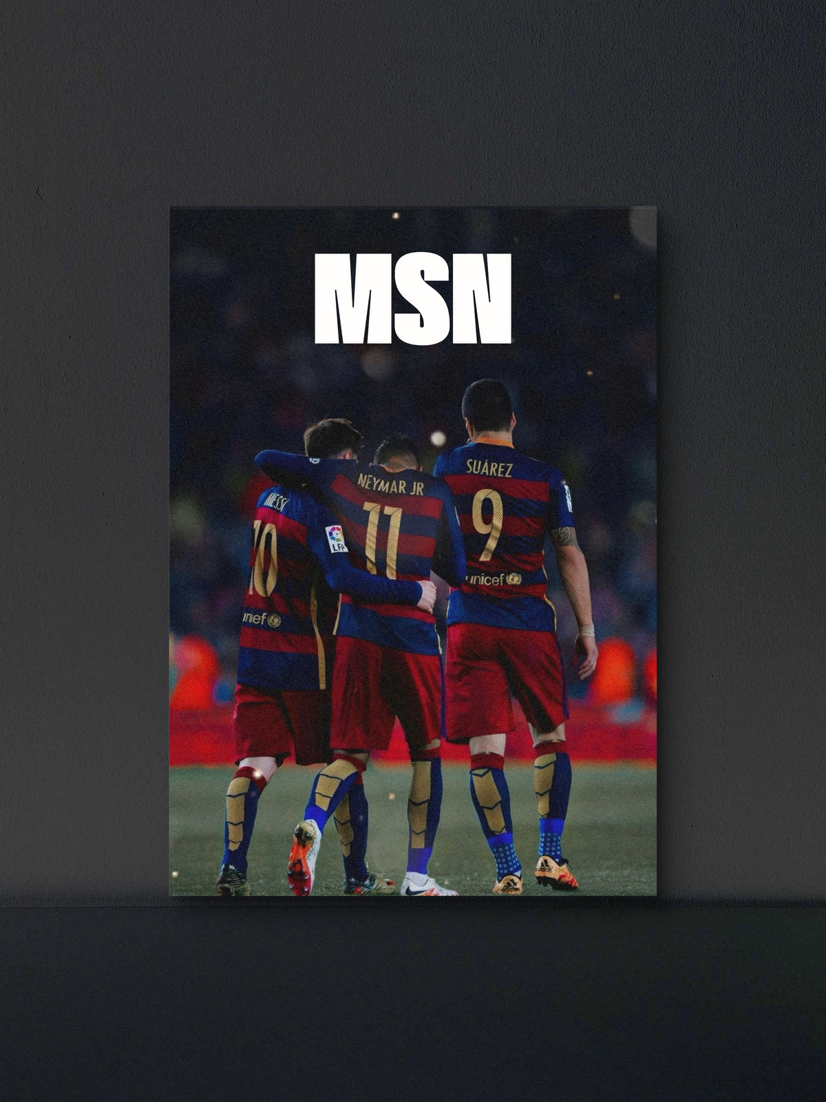 MSN Messi Suarez Neymar Barca Trio Poster — Soccer Wall Art Print