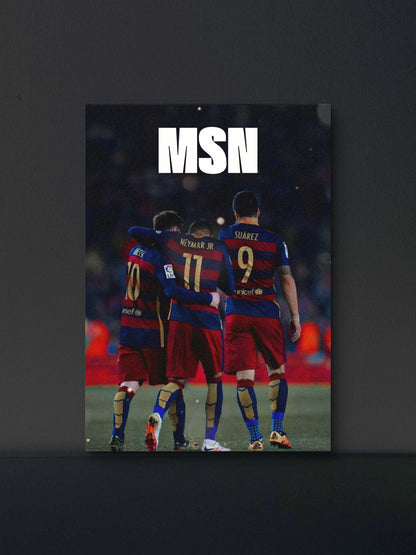 MSN Messi Suarez Neymar Barca Trio Poster — Soccer Wall Art Print