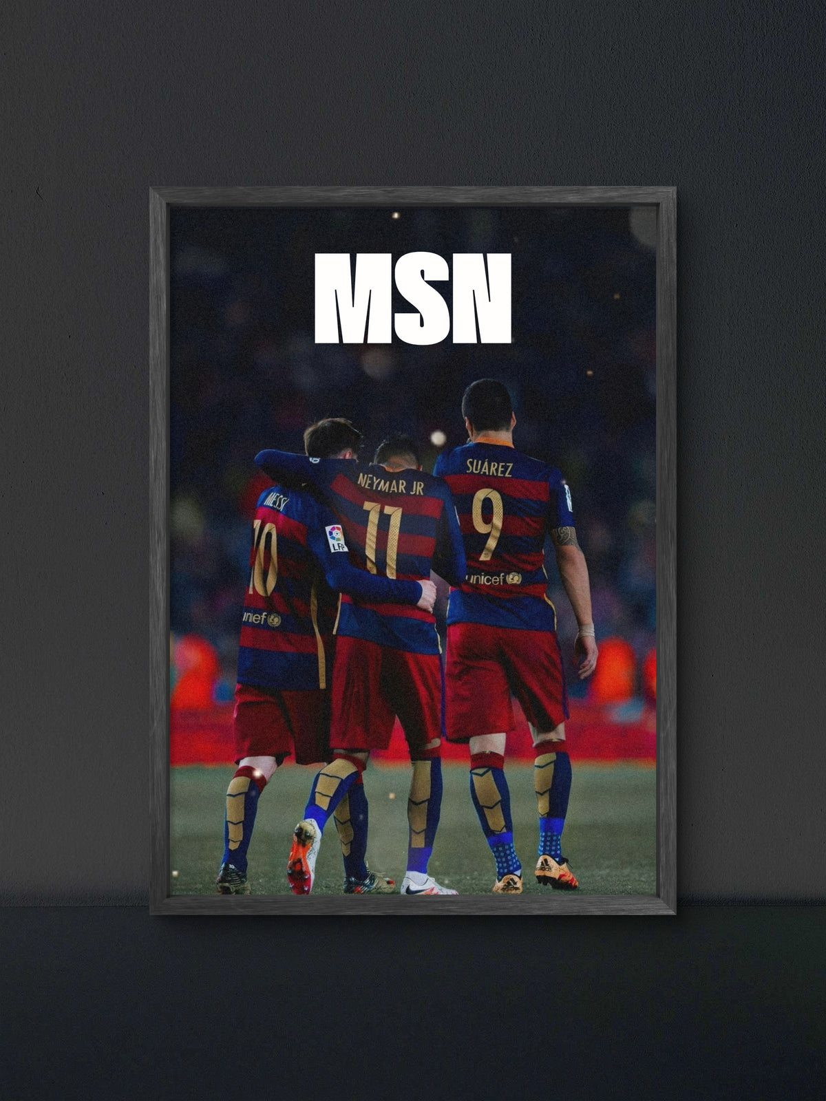 MSN Messi Suarez Neymar Barca Trio Poster — Soccer Wall Art Print