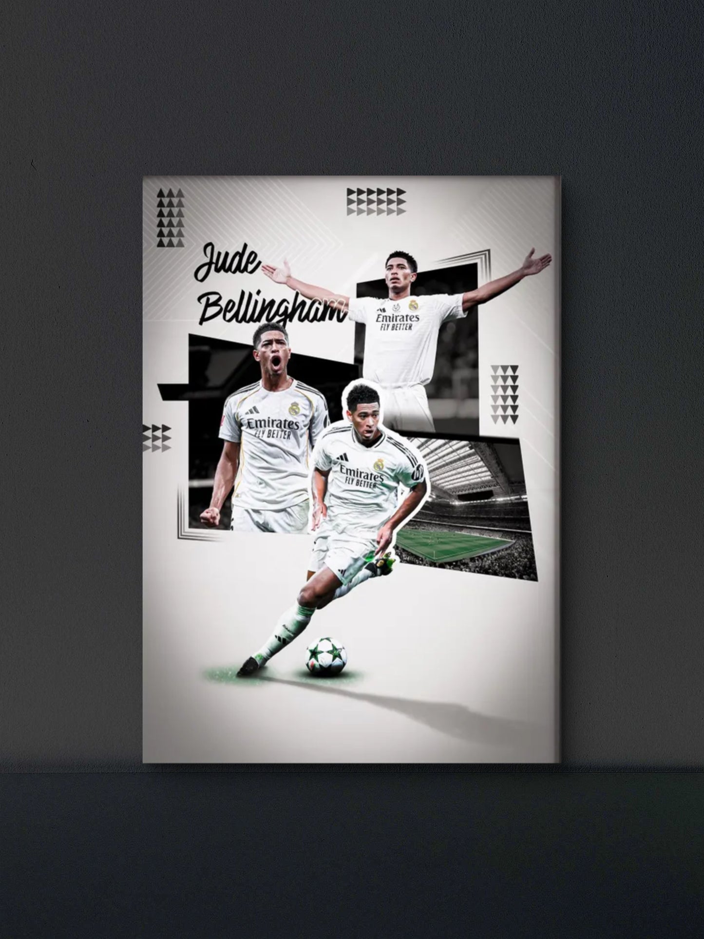 Bellingham Madrid Collage Graphic Poster — Soccer Wall Art Print