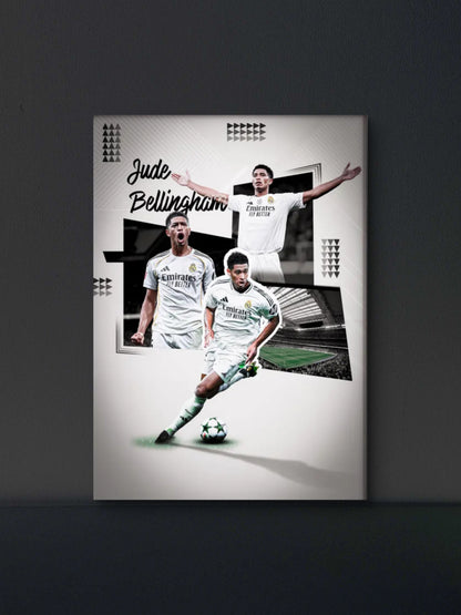 Bellingham Madrid Collage Graphic Poster — Soccer Wall Art Print